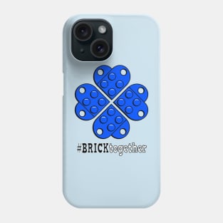 Brick Together Heart Flower - Blue Phone Case