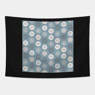 Sand Dollar Dots Shoreline Blue Tapestry