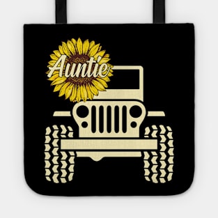 Jeep Sunflower Jeep Auntie Jeep Women Tote