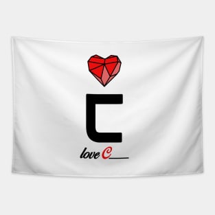 Initial love letter C for valentine Tapestry