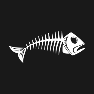 Fish Skeleton Design Art T-Shirt