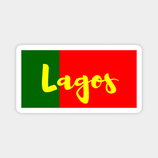 Lagos City in Portuguese Flag Colors Magnet