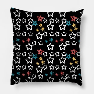 Black Star Pattern Pillow