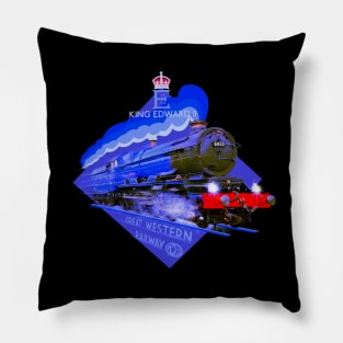 The_Gorgeous_Great_Western_King_Edward_II_Steam_Engine Pillow