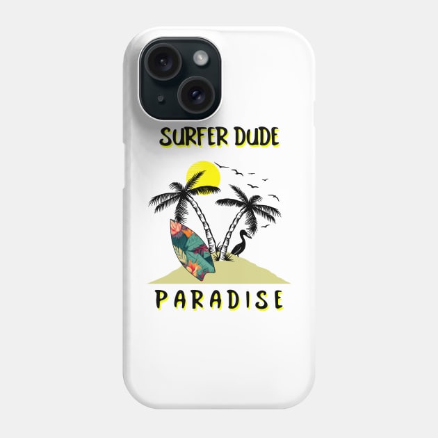 TROPICAL Parasdise Surfer Dude Phone Case by SartorisArt1