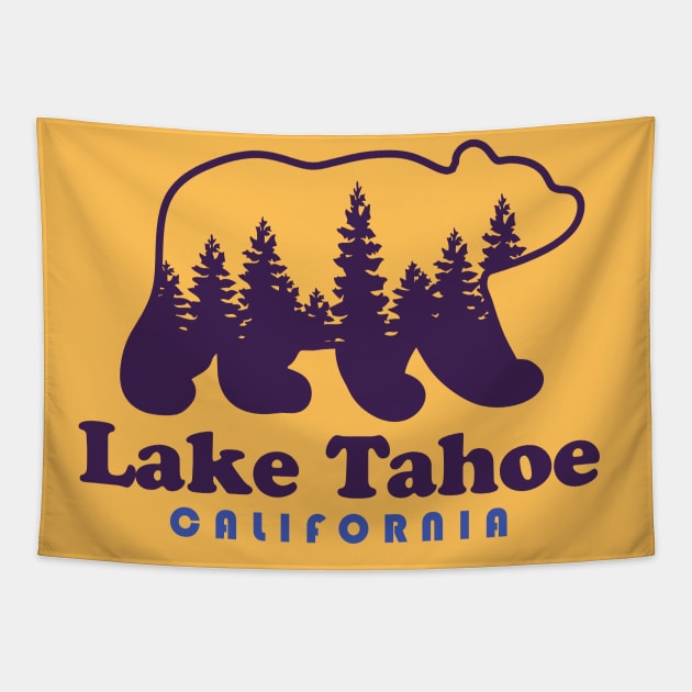 Lake Tahoe Tie Dye Bear California  Hippie CA Tapestry by PodDesignShop