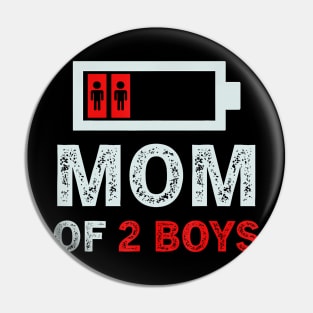 Mom Of 2 Boys Pin