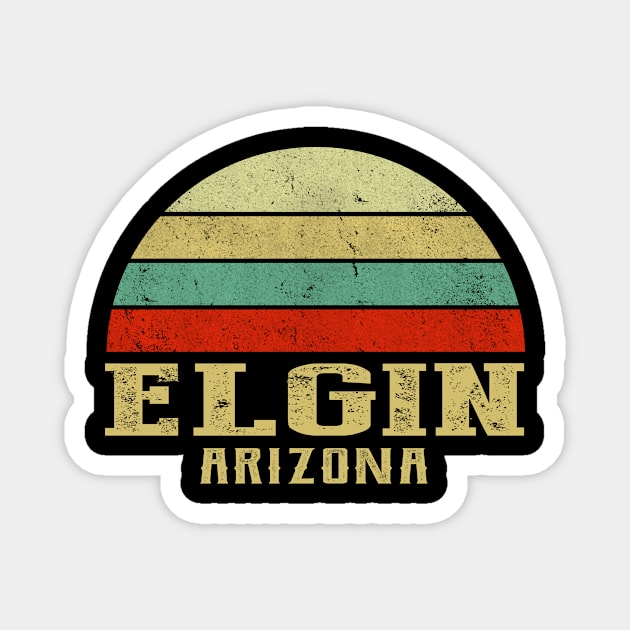 Elgin Arizona Vintage Retro Sunset Magnet by Curry G