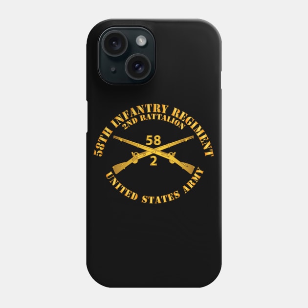 2nd Bn - 58th Infantry Regiment - Infantry Br Phone Case by twix123844