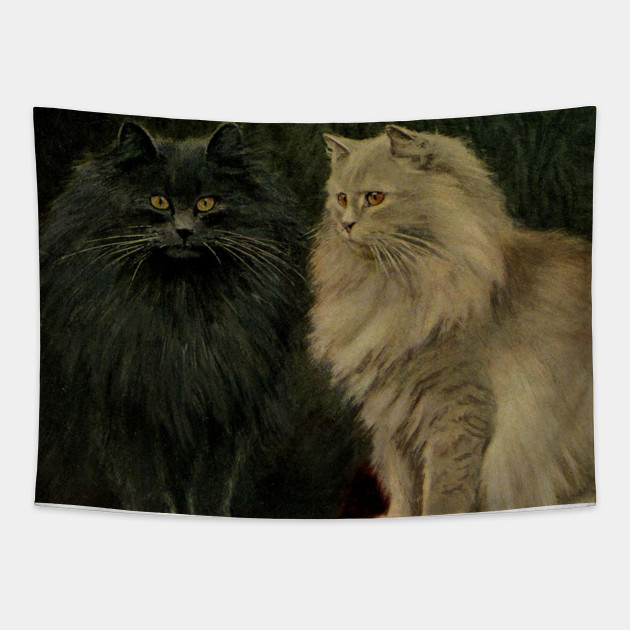 Vintage Cat Cat Illustration 1903 Persian Cats Tapestry