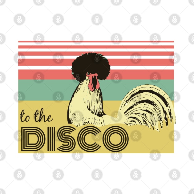 to the DISCO -  Vintage Black Crested White Chick by olivergraham