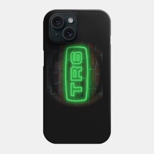 Triumph TR6 classic car emblem neon Phone Case