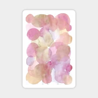 Popping Blush Bubbles  - Minimalist Abstract Watercolor Painting Magnet