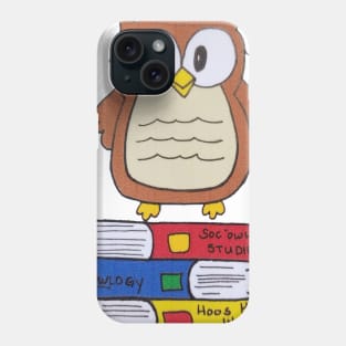 Study Owl with books Phone Case