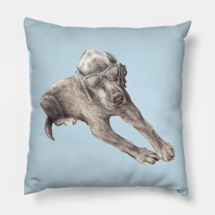 Black lab with sunglasses Pillow