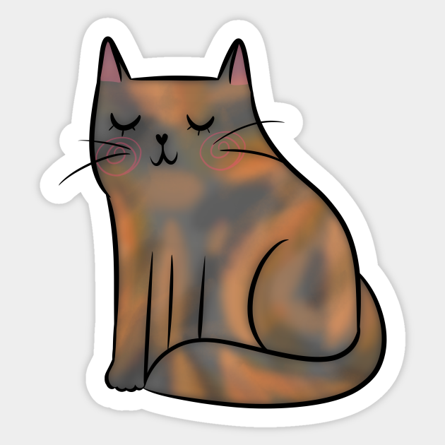 tortitude cat sticker teepublic