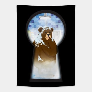 Dalston Bear in Shower Tapestry