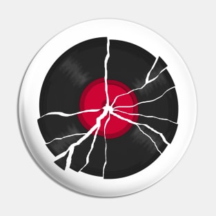 Cracked LP Vinyl Record Pin