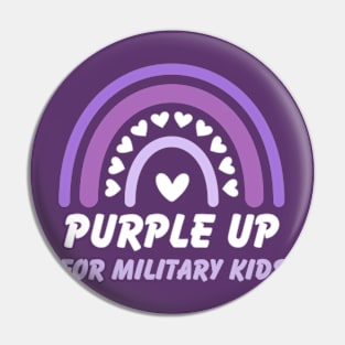 Purple Up for Military Kids Month Rainbow Military Child Pin