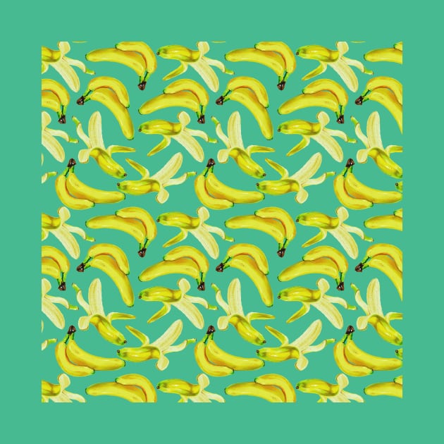 Cute Ripe Yellow Banana Nature Tropical Fruit Pattern Gift by Freid