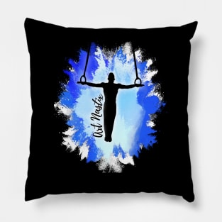 Male Gymnast Silhouette Art - Still Rings Pillow