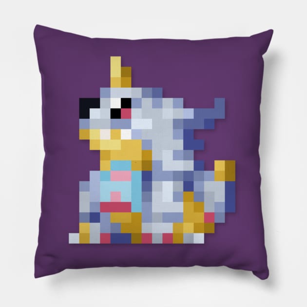 Gabumon low-res pixelart Pillow by JinnPixel