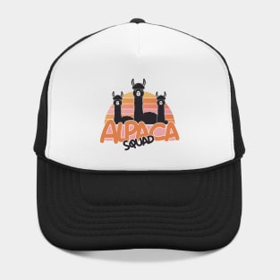 Alpaca Squad Retro Sunset Funny Animal Design for Alpaca Lovers Hat