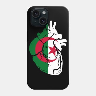 Anatomical heart design, Algeria flag Phone Case