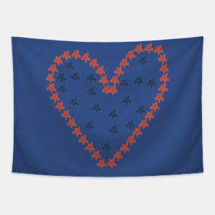 Whimsical Stars Heart Patriotic July 4th Tapestry