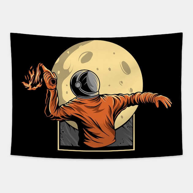 astronaut throw molotov design Tapestry by tombkick