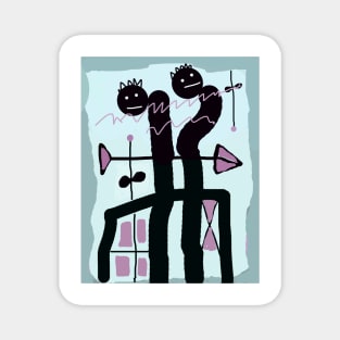 The Kids and Love's Arrow Stick Figure Magnet