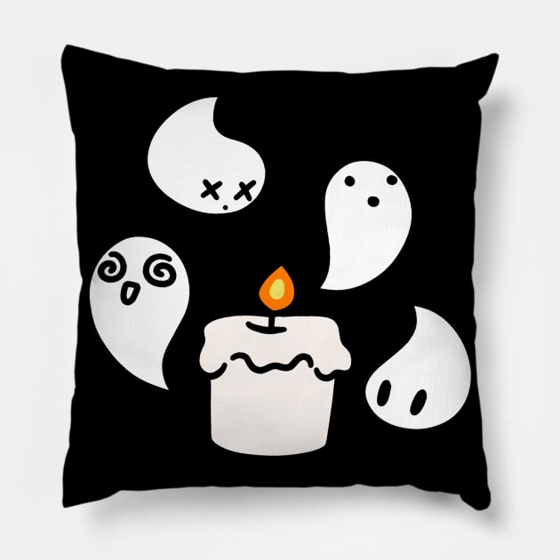 White Candle Ghost Pillow by saradaboru