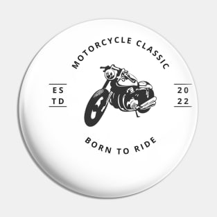 Classic Motorcycle Adventure Born to Ride Pin