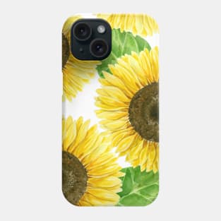 Sunflowers watercolor Phone Case