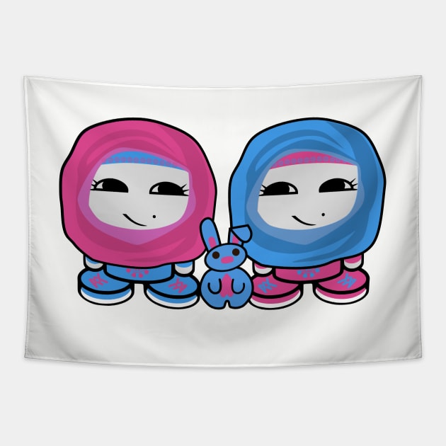 Aliyah & Laylah O'BABYBOT Toy Robots (and Pocket) Tapestry by Village Values