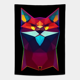 Cat Of Polygon Art Tapestry