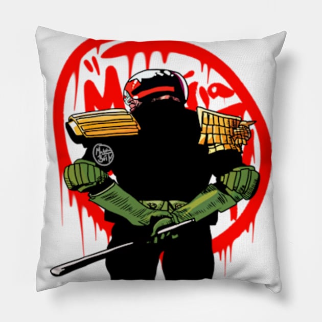 Dredd Graffiti Pillow by Materiaboitv