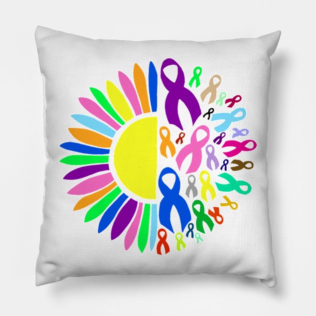 Awareness Ribbon Flower Pillow by CaitlynConnor