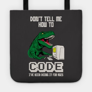 Coder T-Rex Computer Geek Funny Programmer Tote