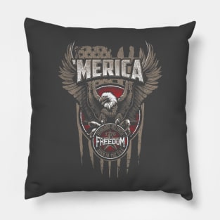 Merica Patriotic Eagle Flag Pillow