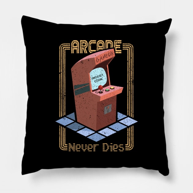 arcade machine retro game Pillow by walterorlandi