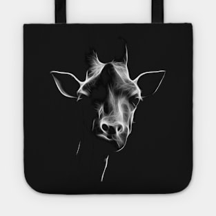 giraffe, black shirt Tote