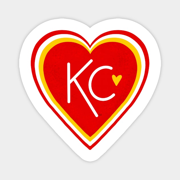 KC Love Red & Yellow Magnet by RuthMCreative