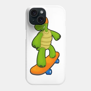 Turtle as Skateboarder with Skateboard & Helmet Phone Case