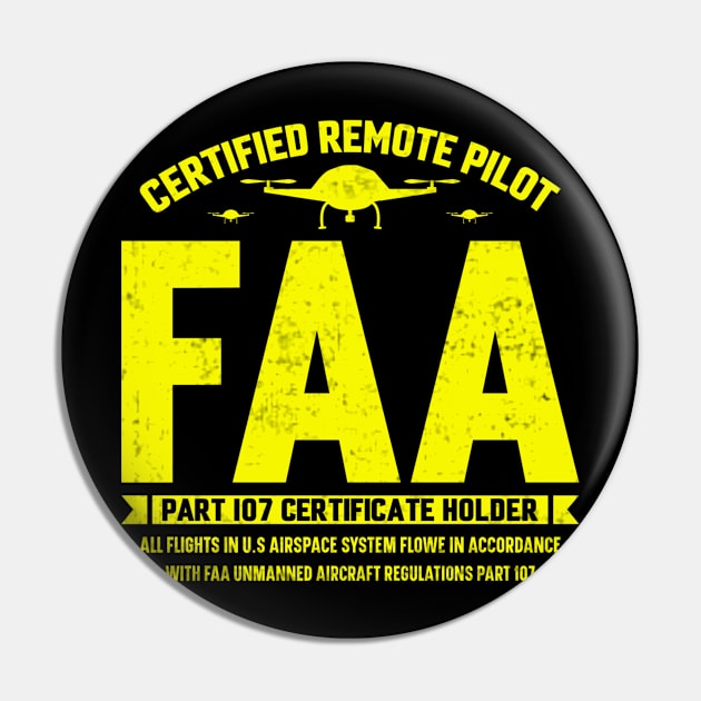 Certified Remote Drone Pilot FAA Pin by Visual Vibes