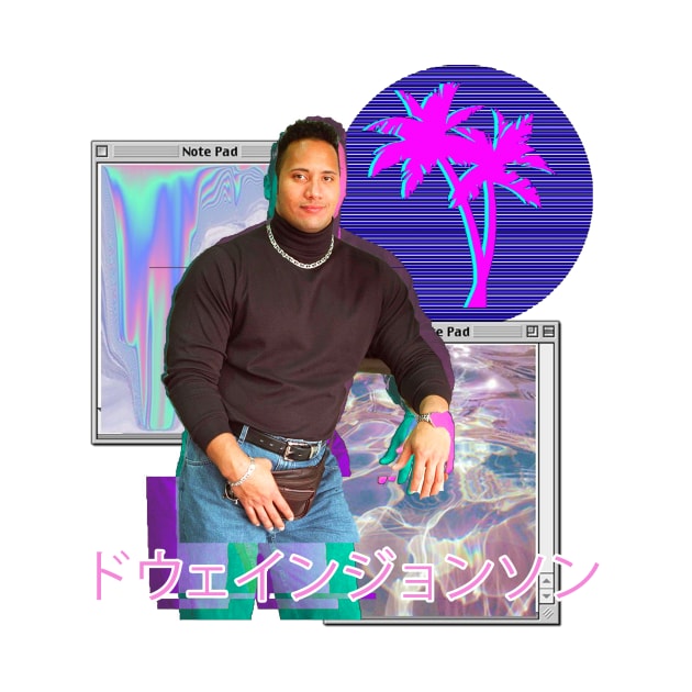 Dwayne Johnson Vaporwave by TKL