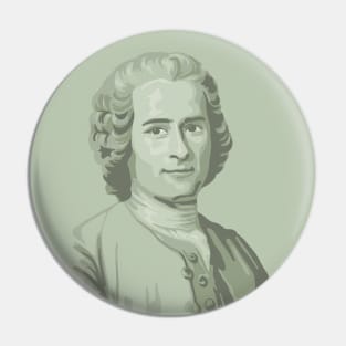 Jean-Jacques Rousseau Portrait and Quote About The Rich Pin