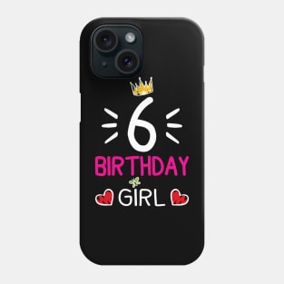 Kids 6th Birthday Girl Crown Princess Phone Case