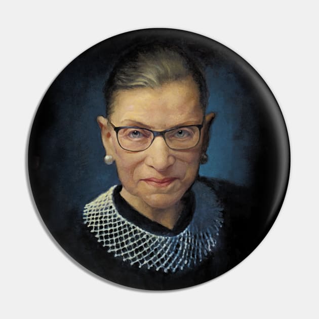 Ruth Bader Ginsburg - Oil Painting Pin by JennyPool