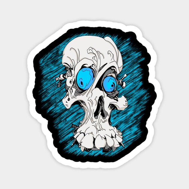 Confused Skull Magnet by IcarusPoe
